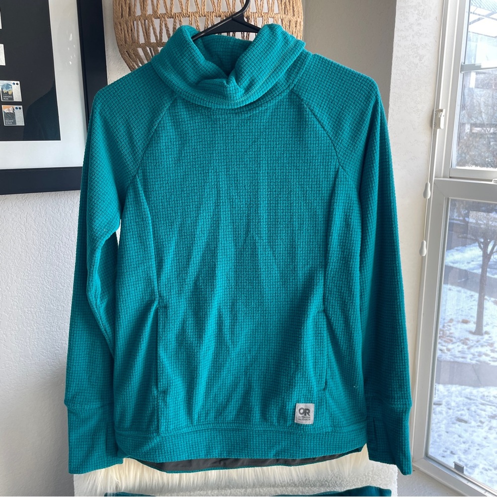 Outdoor Research Trail Mix Cowl Pullover Deep Lake Womens XS